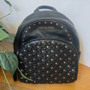 Michael Kors Abbey Medium Studded Pebbled Leather Backpack
